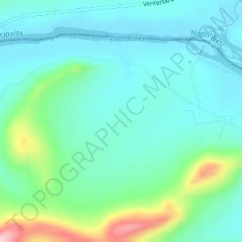 Vredefort crater topographic map, elevation, terrain