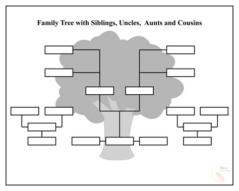 Printable Family Tree Template With Siblings Aunts Uncles Cousins Family Group Sheets Let You ...