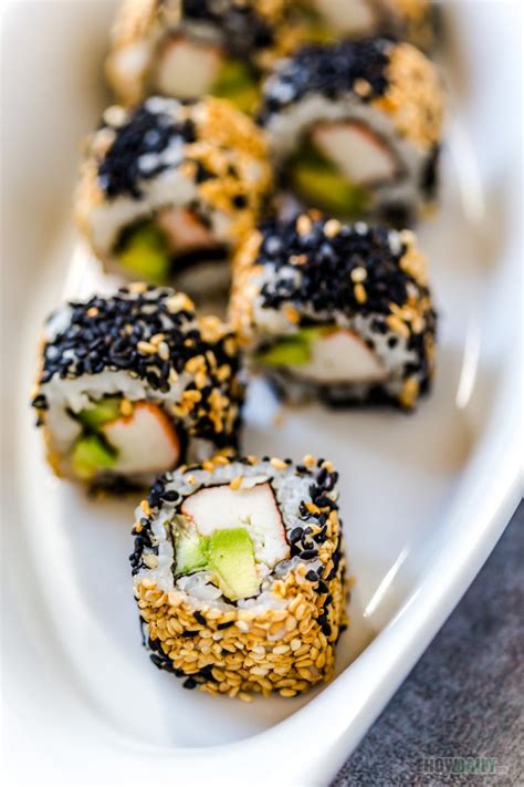 California Sushi Roll with Extra Sesame Recipe (Vegan & Fully Cooked)