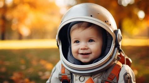 Premium Photo | A baby in a space suit smiling for the camera