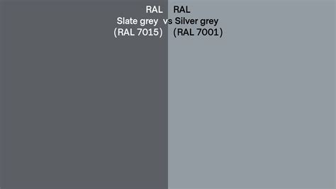 RAL Slate grey vs Silver grey side by side comparison