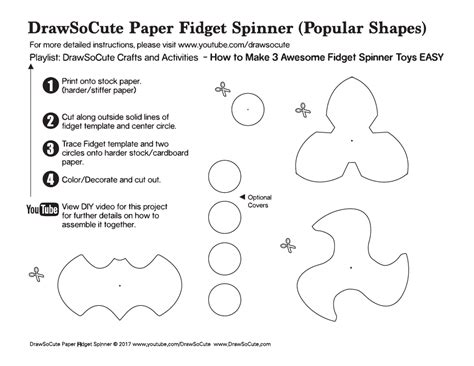 Cute Paper Fidget Spinner Template Download Printable PDF | Templateroller