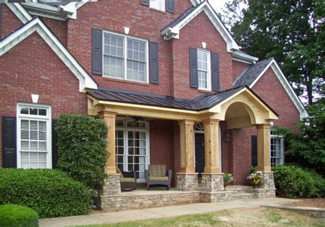 Adding A Front Porch To A Brick Home House Style And Plans with ...