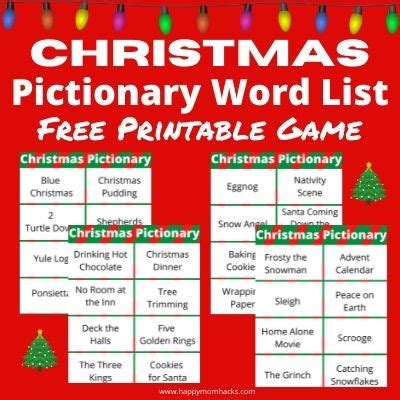 Funny Christmas Pictionary Words List - Holiday Party Game | Happy Mom Hacks