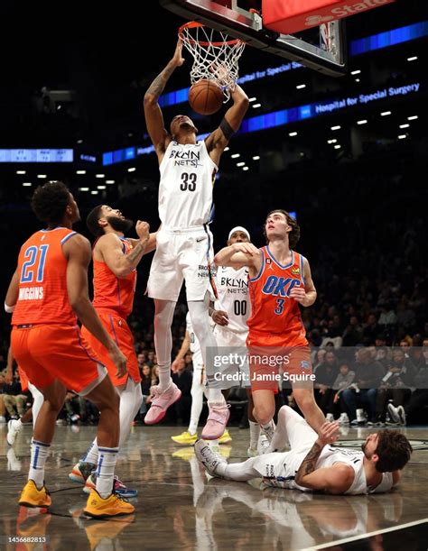 Nic Claxton of the Brooklyn Nets dunks during the game against the ...