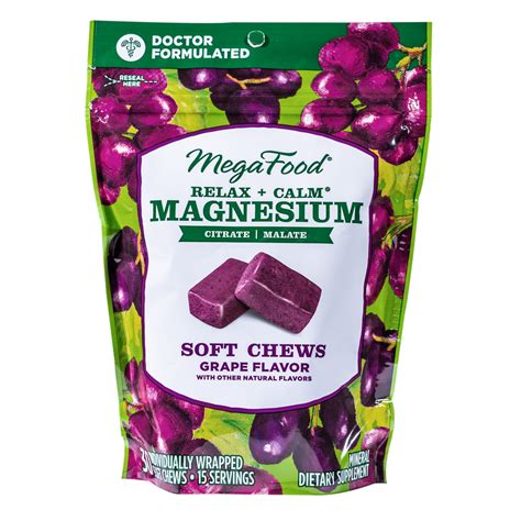 Relax + Calm† Magnesium Soft Chews | Grape-Flavor Chews