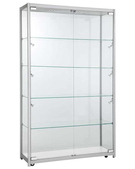 Aluminium Framed Upright Glass Display Showcase | Shopfittings Direct ...