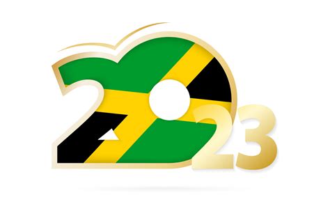 Year 2023 with Jamaica Flag pattern. 12671960 Vector Art at Vecteezy