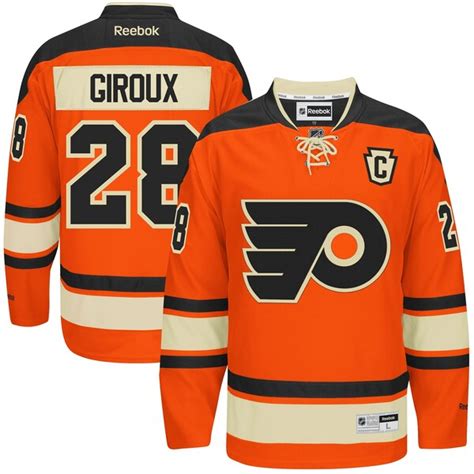 Mens Philadelphia Flyers Claude Giroux Reebok Orange Premier Alternate ...