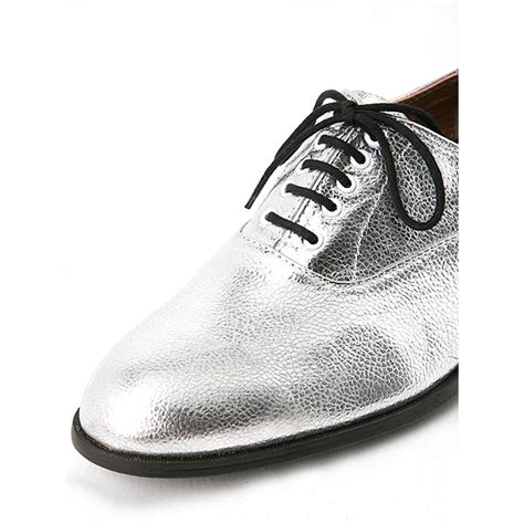 Mens Glitter Silver Lace Up Oxfords Dress Shoes