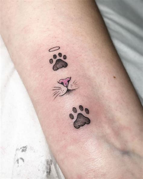 Cat whiskers and paws tattoo