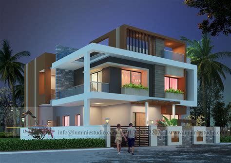 Speaking of the exteriors, here are some latest 3D renderings with evening lights for Bungalow ...