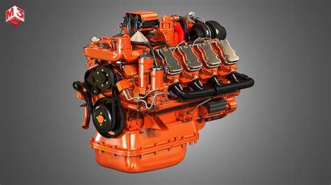 3D model DC16 Truck Engine - V8 Diesel Engine | CGTrader