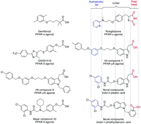 Structures of the representative PPAR agonists and newly designed... | Download Scientific Diagram