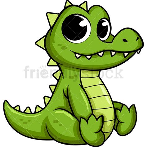 Cute Baby Alligator Cartoon Vector Clipart - FriendlyStock