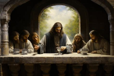 Premium AI Image | The Last Supper of Jesus Christ with the 12 apostles icon Religious history ...