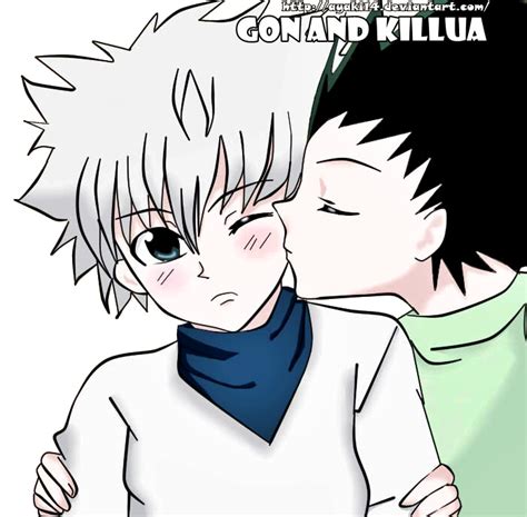 Gon and killua kiss by Ayaki14 on DeviantArt