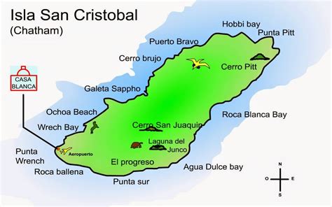 Map San Cristobal Galapagos Islands | Galapagos islands, Galapagos, Ecuador map