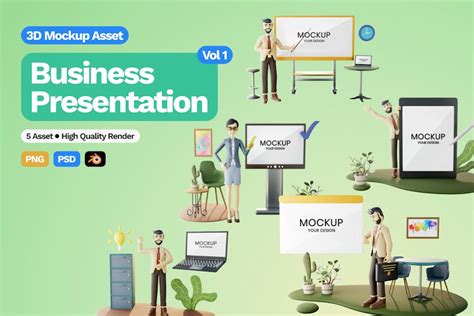 3d Business Presentation Mockup Vol 1, Graphic Templates - Envato Elements