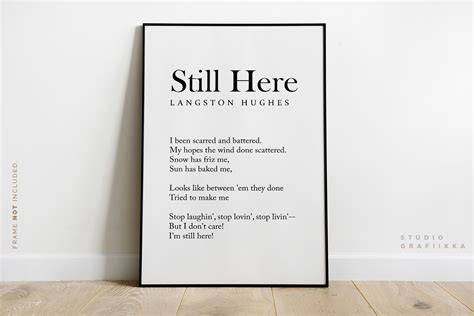 Still Here Langston Hughes Poem High Quality Poster Literary Print UNFRAMED Poster Motivational ...