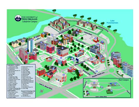 University of New Orleans Lakefront Campus Map - university of new ...