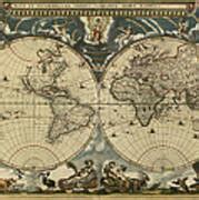 17th Century World Map Photograph by Library Of Congress, Geography And Map Division - Fine Art ...