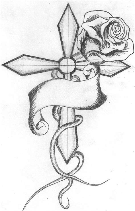 Cross Sketch Tattoo at PaintingValley.com | Explore collection of Cross ...