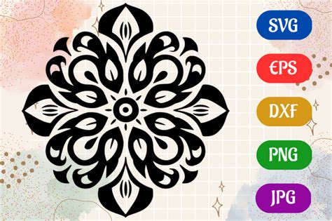 Mandala | Black and White Logo Vector Graphic by Creative Oasis · Creative Fabrica