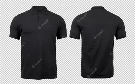 Premium PSD | Black Polo mockup front and back used as design template.