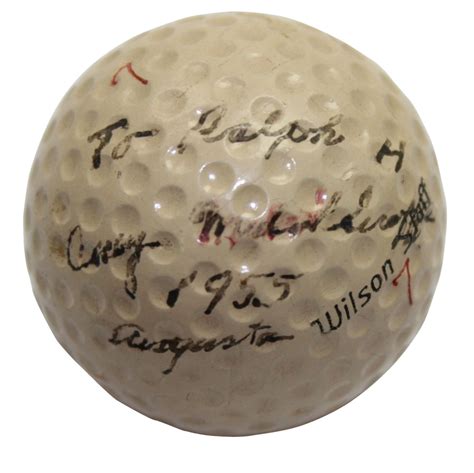 Lot Detail - 1955 Masters Golf Ball Used & Signed By Champ Cary ...