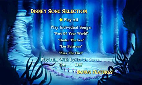 Walt Disney DVD Menus - The Little Mermaid - Walt Disney Characters ...