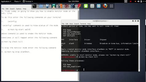 How to enable monitor mode on kali linux - YouTube