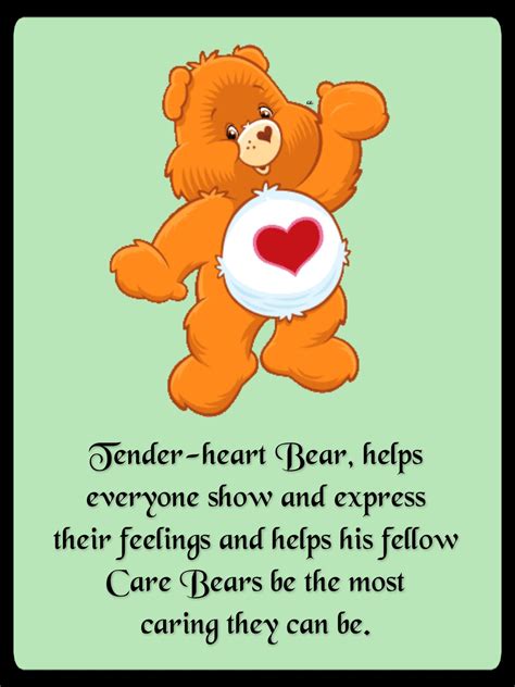 Tender-heart Bear, helps everyone show and express their feelings and helps his… | Care bears ...