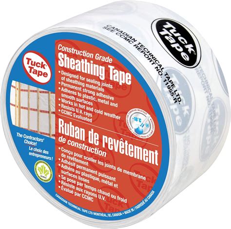 Amazon.com: Tuck Tape Construction Grade White Sheathing Tape - 60 mm x 66 m: Office Products