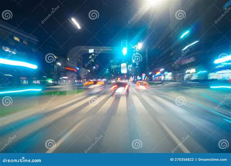 Driving through the City at Night Stock Photo - Image of illuminated ...