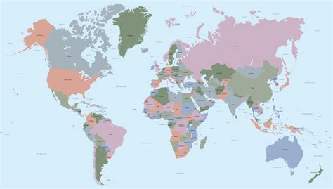 Free Vector World Map Countries In Word Cloud Cuadro Mapamundi | Images and Photos finder