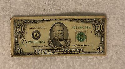 1985 $50 FIFTY DOLLAR BILL, FEDERAL RESERVE NOTE SERIAL # A 23499102A | eBay