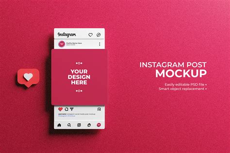 3d Instagram Interface for Social Media Post Mockup :: Behance