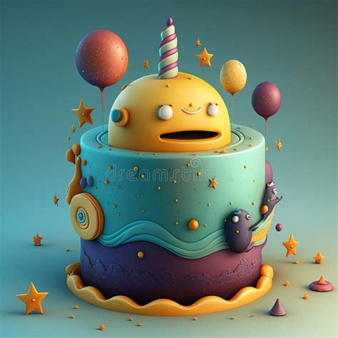 Festa Cake, 3D Cake Illustration, Birthday Cake, 3D Cake, Decorated Cake, Cake, Themed Cake ...
