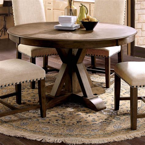 Rustic Round Dining Table For 8