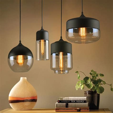 Modern clear glass&metal creative pendant lights,4 kinds glass lamp shade hanging lamp ...