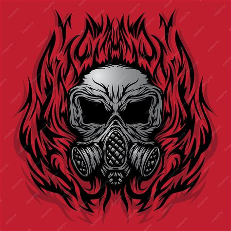 Premium Vector | Red skull esport logo