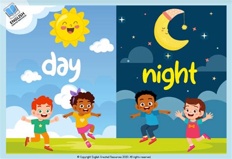 Day and Night Vocabulary Activities - English Created Resources