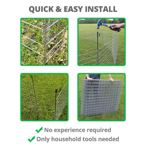 Grey PVC Coated Portable Dog Fence Kit (25 panels) | Wire Fence