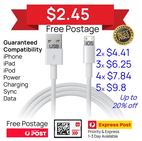 $2.45 iPhone Charging Cable for 14 13 12 11 X 8 7 6 USB Charger Cord ...