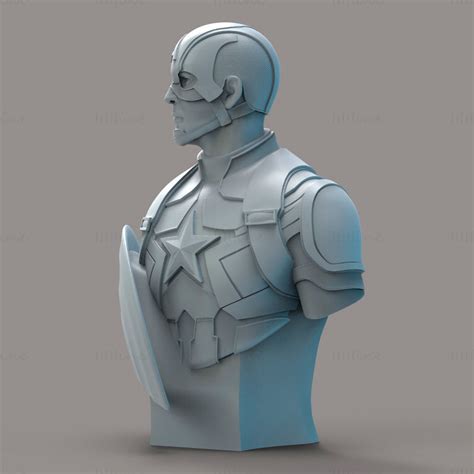 Captain America Bust 3D print model