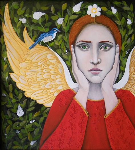 Angel in the Garden, Print of Original Acrylic Painting, Angel Art ...