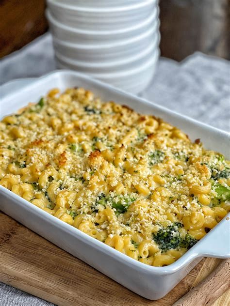 Baked Broccoli Mac and Cheese - Sweet Savory and Steph