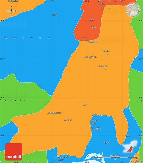 Political Simple Map of Khuzdar