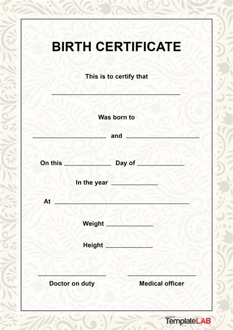 Blank California Birth Certificate Template - Printable Form, Templates and Letter